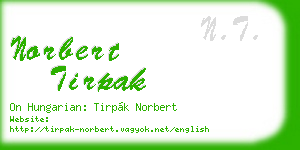 norbert tirpak business card